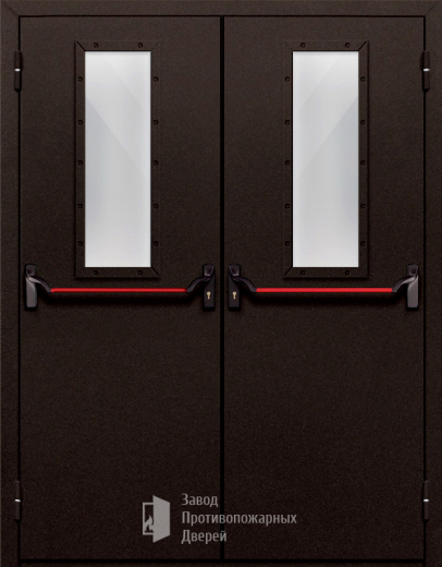 Фото двери «Двупольная со стеклом и антипаникой №610» в Бронницам