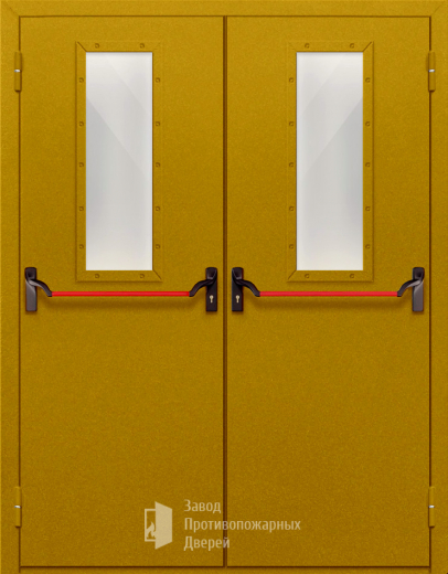 Фото двери «Двупольная со стеклом и антипаникой №65» в Бронницам