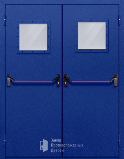 Фото двери «Двупольная со стеклом и антипаникой №53» в Бронницам