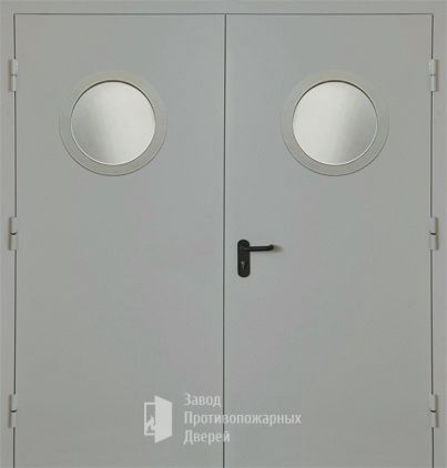 Фото двери «Двупольная с круглым стеклом EI-30» в Бронницам