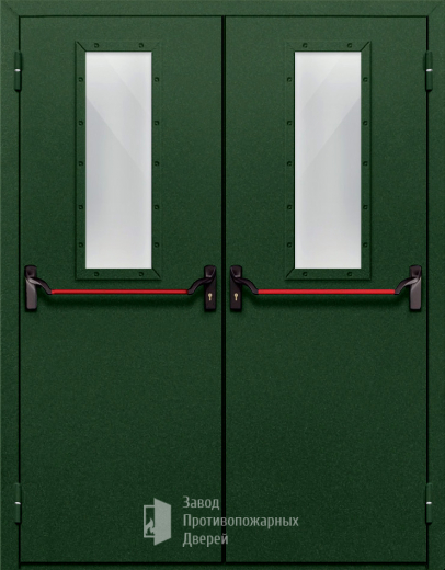 Фото двери «Двупольная со стеклом и антипаникой №69» в Бронницам