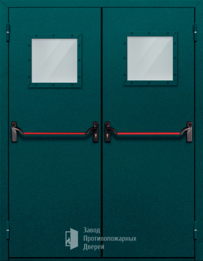 Фото двери «Двупольная со стеклом и антипаникой №56» в Бронницам