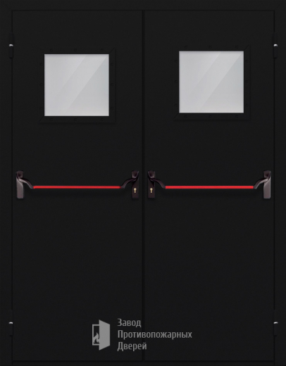 Фото двери «Двупольная со стеклом и антипаникой №54» в Бронницам
