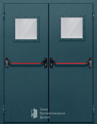 Фото двери «Двупольная со стеклом и антипаникой №57» в Бронницам