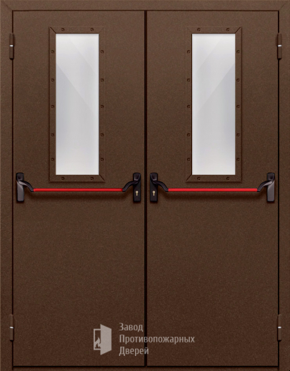 Фото двери «Двупольная со стеклом и антипаникой №68» в Бронницам