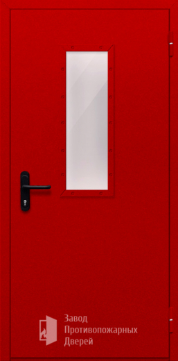 Фото двери «Однопольная со стеклом (красная)» в Бронницам
