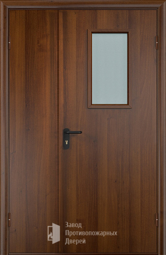 Фото двери «Полуторная МДФ со стеклом EI-30» в Бронницам