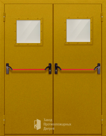Фото двери «Двупольная со стеклом и антипаникой №55» в Бронницам