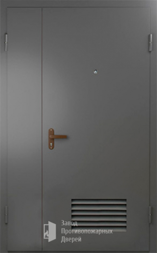 Фото двери «Техническая дверь №7 полуторная с вентиляционной решеткой» в Бронницам