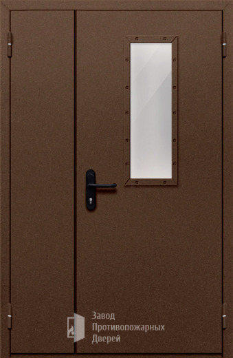 Фото двери «Полуторная со стеклом №28» в Бронницам