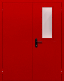 Фото двери «Двупольная со стеклом (красная)» в Бронницам