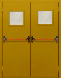 Фото двери «Двупольная со стеклом и антипаникой №55» в Бронницам