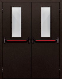 Фото двери «Двупольная со стеклом и антипаникой №610» в Бронницам