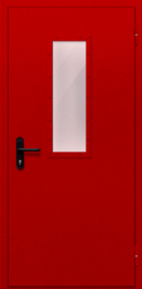 Фото двери «Однопольная со стеклом (красная)» в Бронницам