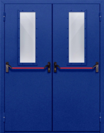 Фото двери «Двупольная со стеклом и антипаникой №63» в Бронницам