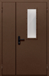 Фото двери «Полуторная со стеклом №28» в Бронницам