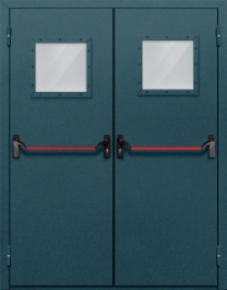 Фото двери «Двупольная со стеклом и антипаникой №57» в Бронницам