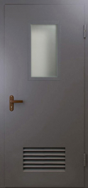 Фото двери «Техническая дверь №5 со стеклом и решеткой» в Бронницам