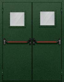 Фото двери «Двупольная со стеклом и антипаникой №59» в Бронницам
